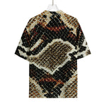 Brown And Black Snakeskin Print Rayon Hawaiian Shirt