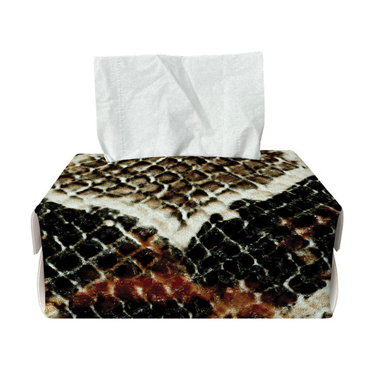 Brown And Black Snakeskin Print Rectangle Tissue Box Cover