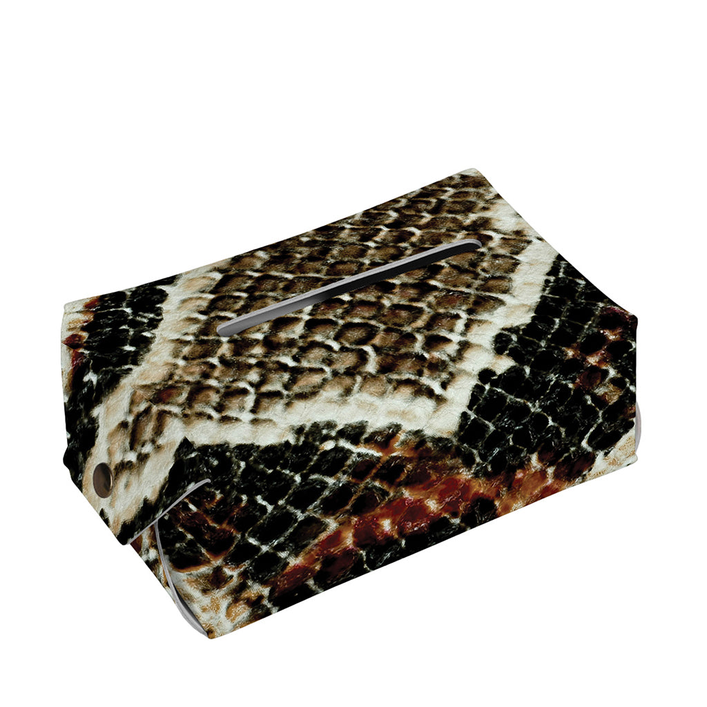 Brown And Black Snakeskin Print Rectangle Tissue Box Cover