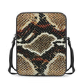 Brown And Black Snakeskin Print Rectangular Crossbody Bag