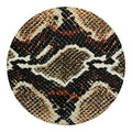Brown And Black Snakeskin Print Round Blanket