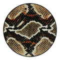 Brown And Black Snakeskin Print Round Floor Mat
