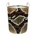 Brown And Black Snakeskin Print Round Laundry Basket
