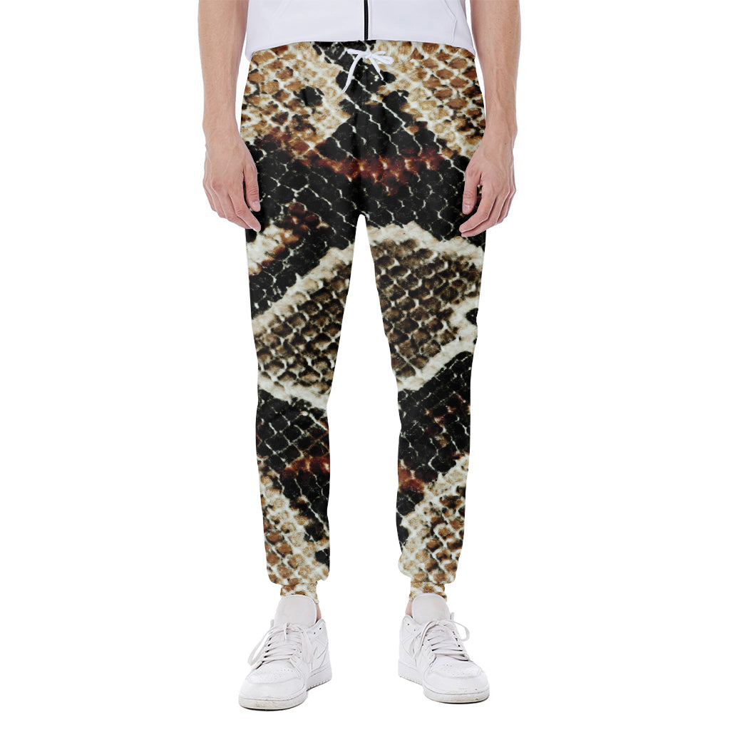 Brown And Black Snakeskin Print Scuba Joggers