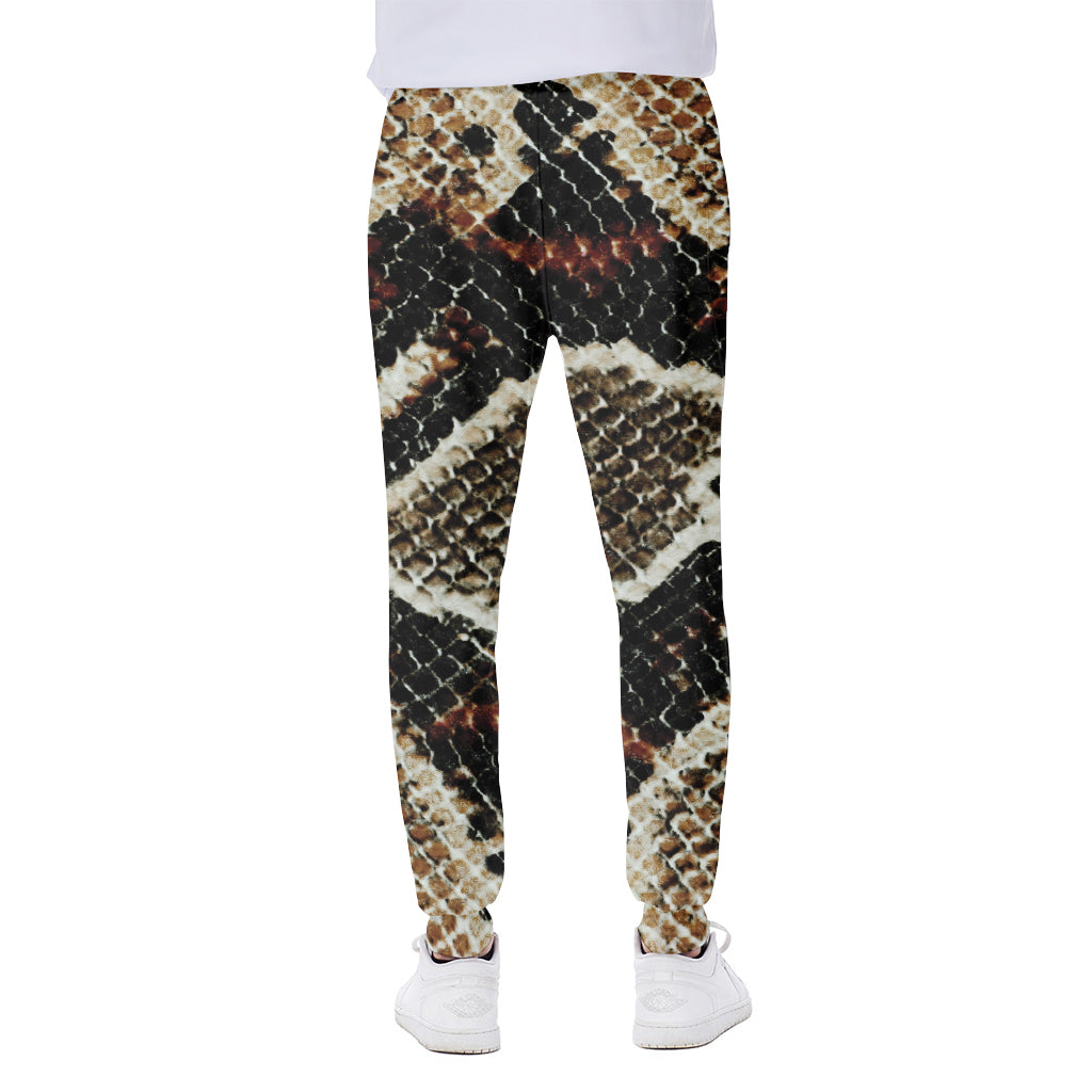 Brown And Black Snakeskin Print Scuba Joggers