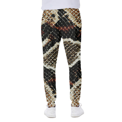 Brown And Black Snakeskin Print Scuba Joggers