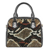 Brown And Black Snakeskin Print Shoulder Handbag