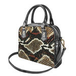 Brown And Black Snakeskin Print Shoulder Handbag