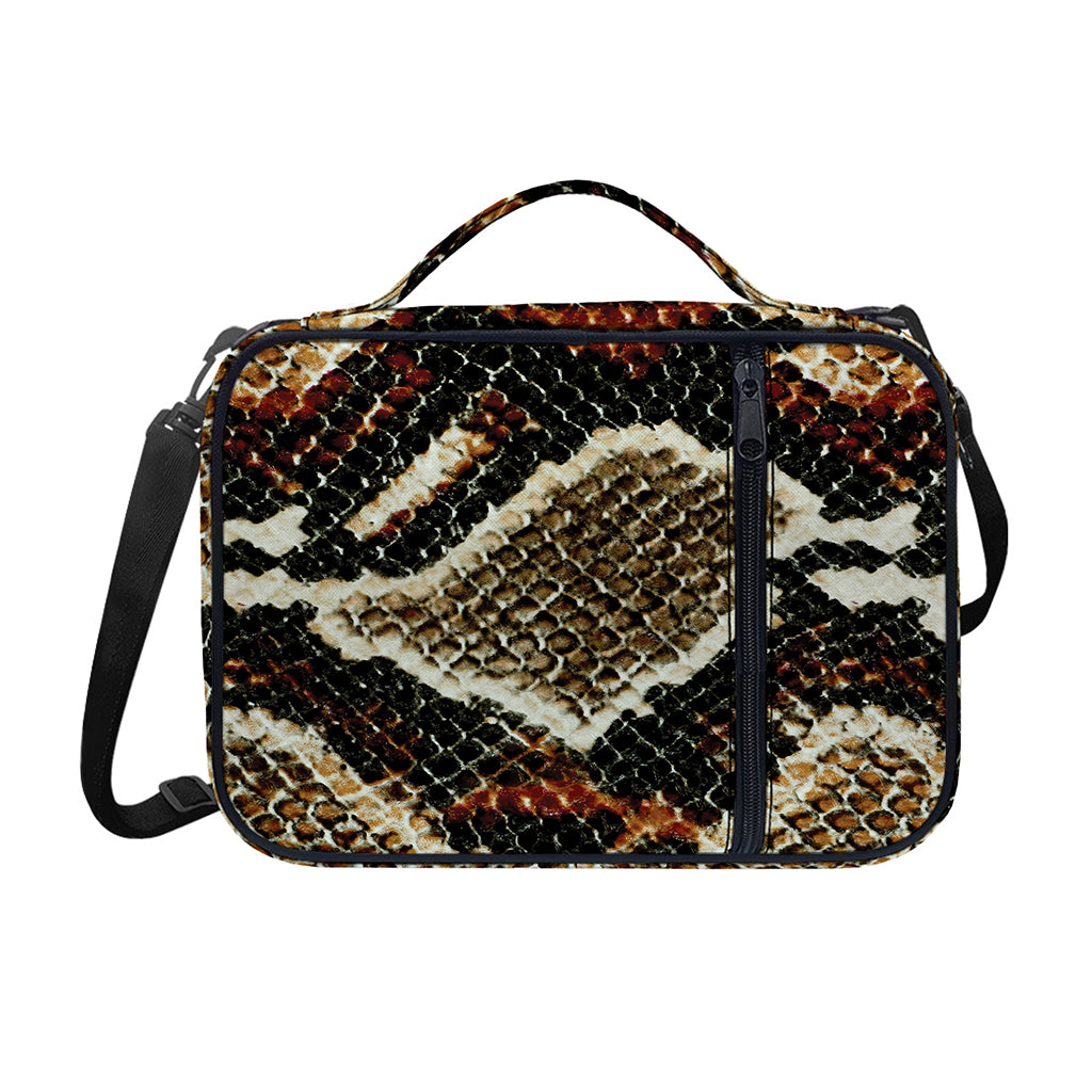 Brown And Black Snakeskin Print Shoulder Strap Bible Bag