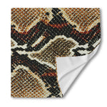 Brown And Black Snakeskin Print Silk Bandana