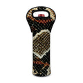 Brown And Black Snakeskin Print Single Neoprene Wine Tote