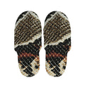 Brown And Black Snakeskin Print Slippers