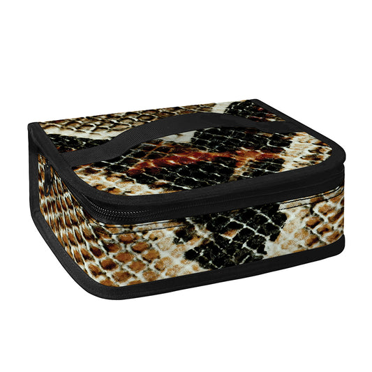 Brown And Black Snakeskin Print Small Lunch Bag