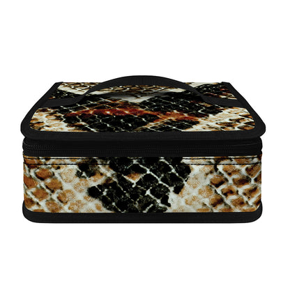 Brown And Black Snakeskin Print Small Lunch Bag