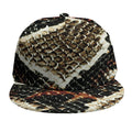 Brown And Black Snakeskin Print Snapback Cap