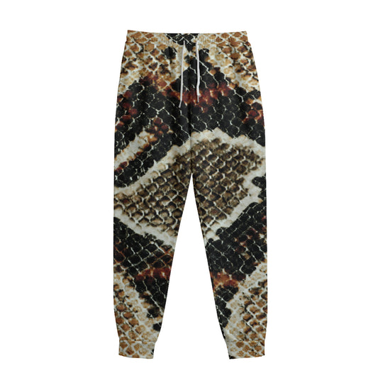 Brown And Black Snakeskin Print Sweatpants