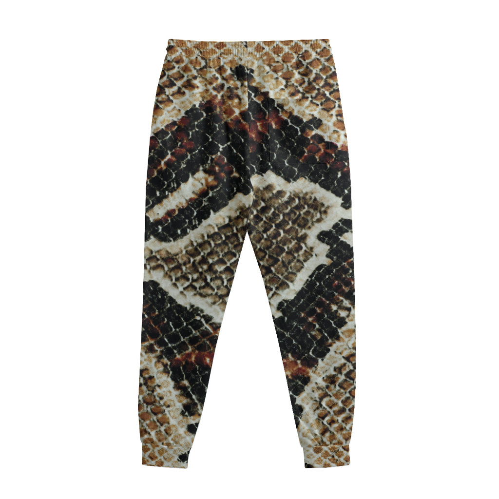 Brown And Black Snakeskin Print Sweatpants