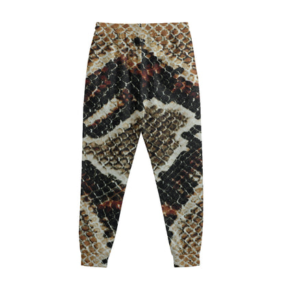 Brown And Black Snakeskin Print Sweatpants