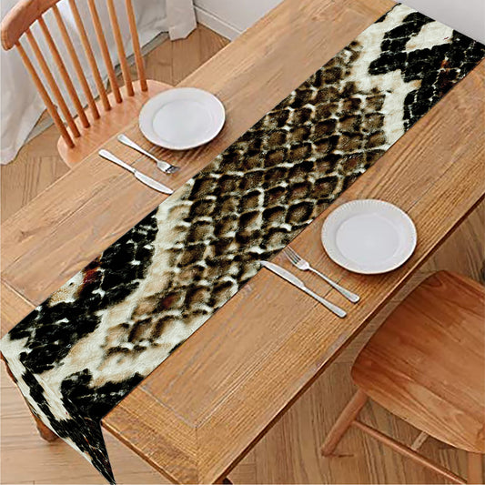 Brown And Black Snakeskin Print Table Runner