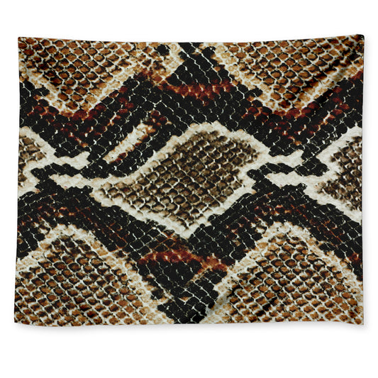 Brown And Black Snakeskin Print Tapestry