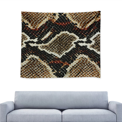 Brown And Black Snakeskin Print Tapestry