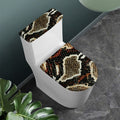 Brown And Black Snakeskin Print Toilet Lid And Tank Cover Set