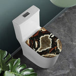 Brown And Black Snakeskin Print Toilet Lid Cover
