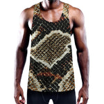 Brown And Black Snakeskin Print Training Tank Top