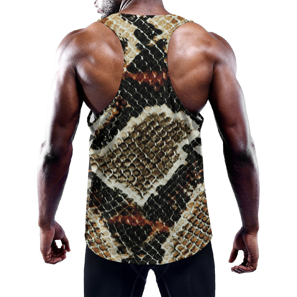 Brown And Black Snakeskin Print Training Tank Top