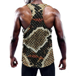 Brown And Black Snakeskin Print Training Tank Top