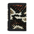 Brown And Black Snakeskin Print Trifold Wallet