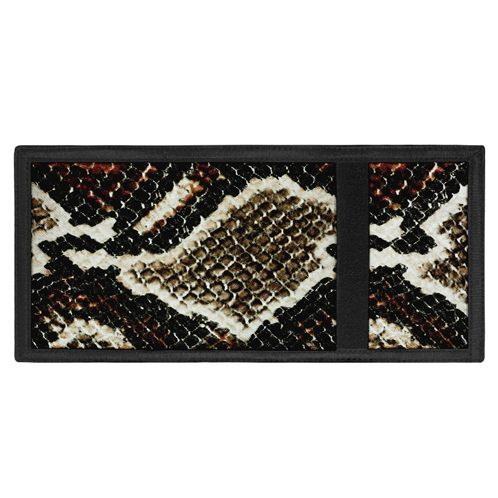 Brown And Black Snakeskin Print Trifold Wallet