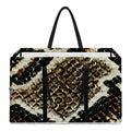 Brown And Black Snakeskin Print Utility Tote Bag