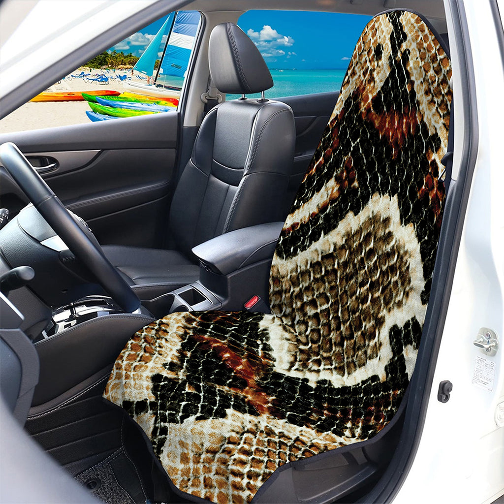 Brown And Black Snakeskin Print Waterproof Car Seat Cover