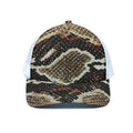 Brown And Black Snakeskin Print White Mesh Trucker Hat