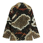 Brown And Black Snakeskin Print Women's Blazer