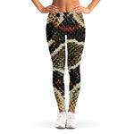 Brown And Black Snakeskin Print Women's Leggings