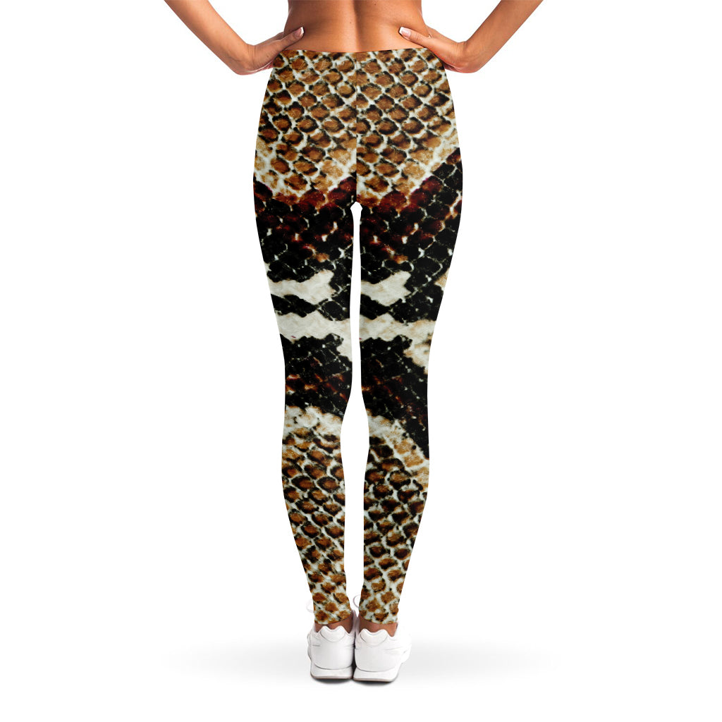 Brown And Black Snakeskin Print Women's Leggings