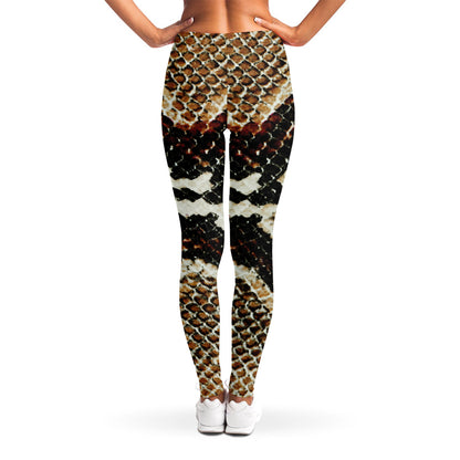 Brown And Black Snakeskin Print Women's Leggings