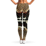 Brown And Black Snakeskin Print Women's Leggings