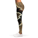 Brown And Black Snakeskin Print Women's Leggings