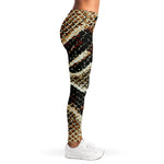 Brown And Black Snakeskin Print Women's Leggings