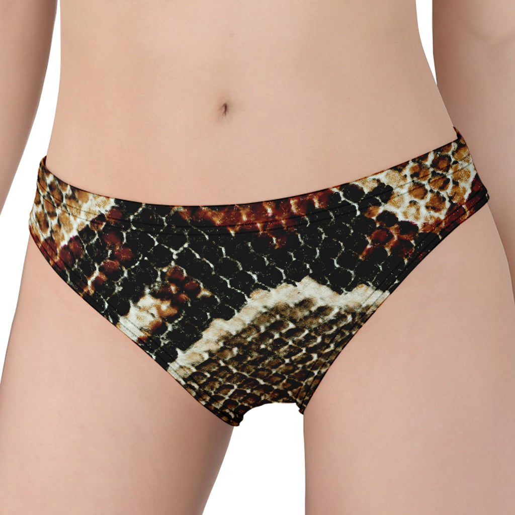 Brown And Black Snakeskin Print Women's Panties