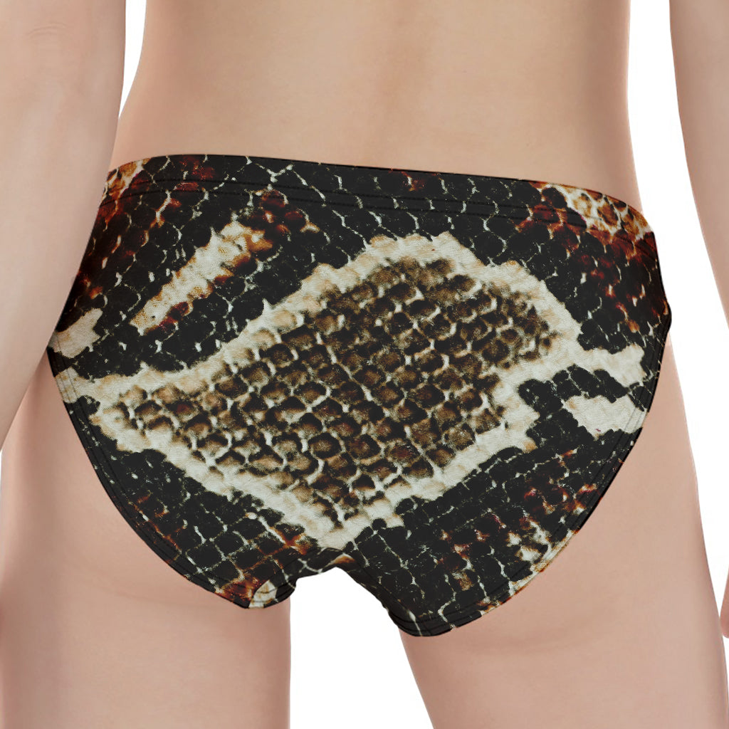 Brown And Black Snakeskin Print Women's Panties