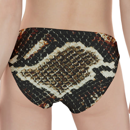 Brown And Black Snakeskin Print Women's Panties