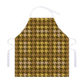 Brown And Tan Houndstooth Pattern Print Adjustable Apron