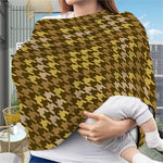 Brown And Tan Houndstooth Pattern Print Baby Seat Cover