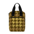 Brown And Tan Houndstooth Pattern Print Bible Tote Bag