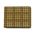 Brown And Tan Houndstooth Pattern Print Bifold Wallet