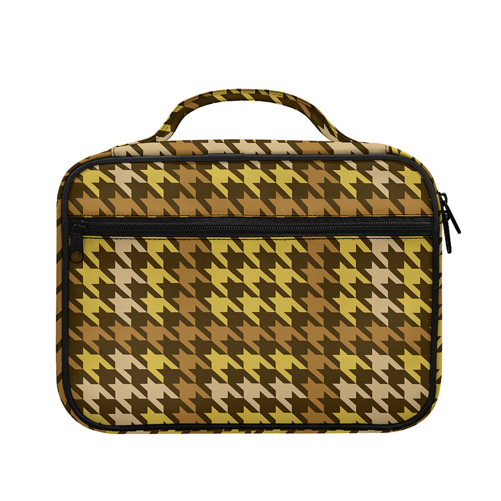 Brown And Tan Houndstooth Pattern Print Briefcase Bible Bag